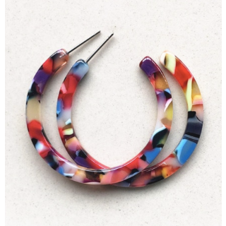 Multicolour Resin Hoop Earrings