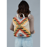 Tan & Multicoloured Aztec Backpack