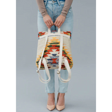 Tan & Multicoloured Aztec Backpack
