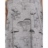 Loose Fitting Mushroom Print V-Neck Tank Top