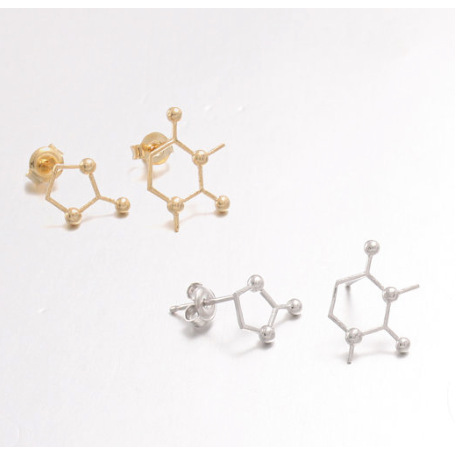 Coffee Molecule Stud Earrings