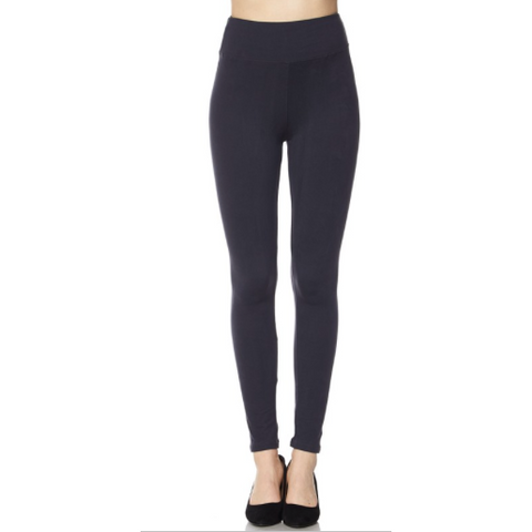 Solid Charcoal Leggings with Wide Waist Band