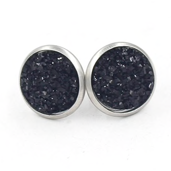 Druzy Round Studs - assorted colours