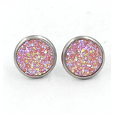 Druzy Round Studs - assorted colours