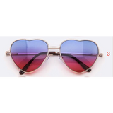 Metal Heart Framed Ombre Sunglasses