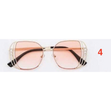 Crystal Accent Mix Tint Square Sunglasses