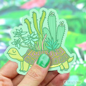 Turtle Planter Vinyl Sticker