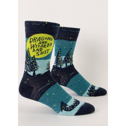 Dragons and Wizards and Shit Men's Crew Socks