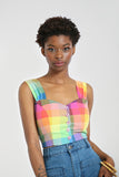 Rainbow Gingham Crop Top