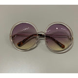 Oversize Double Wired Round Sunglasses -  Ombre Lenses
