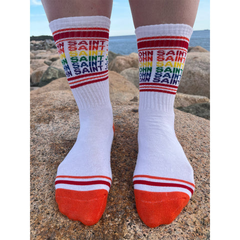 Saint John Retro Rainbow Gym Socks