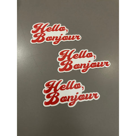 Hello Bonjour Vinyl Sticker