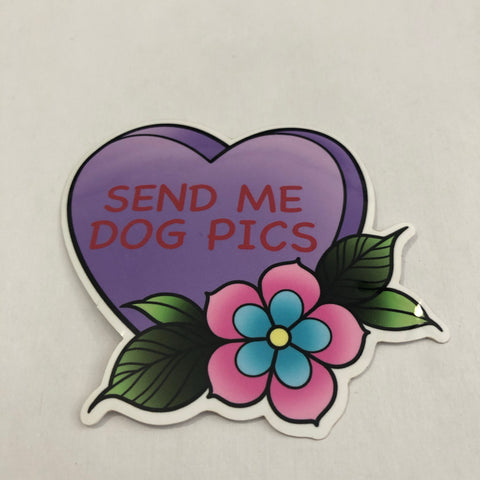 Send Me Dog Pics Tattoo Flash Style Sticker
