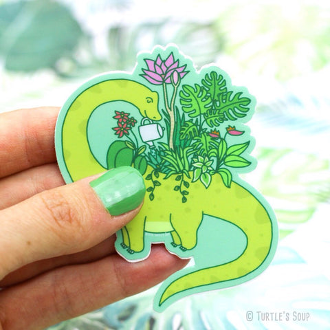 Brontosaurus Gardener Sticker