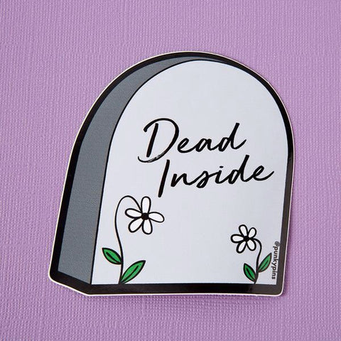 Dead Inside Tombstone Vinyl Sticker