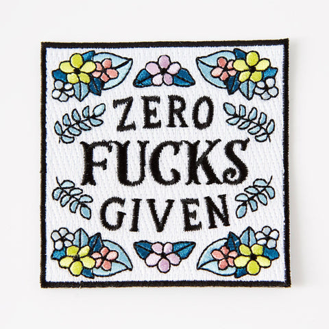 Zero Fucks Given Iron-On Embroidered Patch