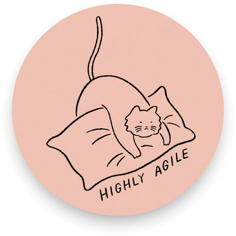 Highly Agile Peach Vinyl Sticker